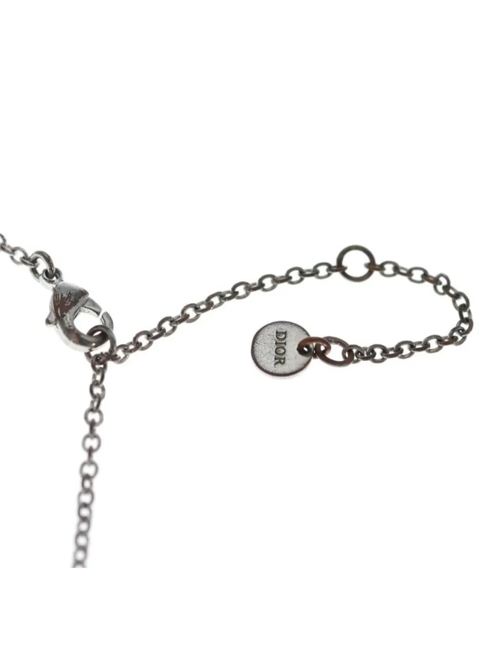 Dior CD Logo Rhinestone Bracelet Silver Chain